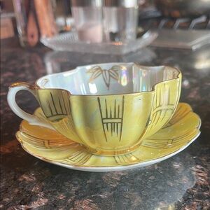 Vintage Yellow Teacup and Saucer Set